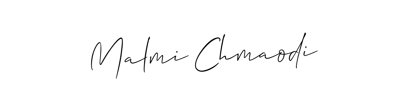 Create a beautiful signature design for name Malmi Chmaodi. With this signature (Allison_Script) fonts, you can make a handwritten signature for free. Malmi Chmaodi signature style 2 images and pictures png