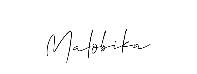 How to make Malobika signature? Allison_Script is a professional autograph style. Create handwritten signature for Malobika name. Malobika signature style 2 images and pictures png