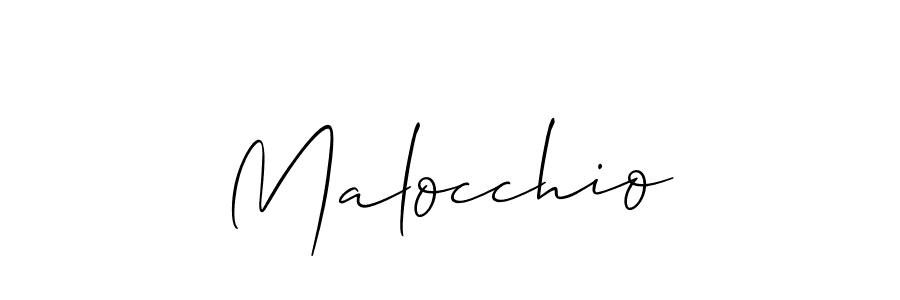 Make a beautiful signature design for name Malocchio. With this signature (Allison_Script) style, you can create a handwritten signature for free. Malocchio signature style 2 images and pictures png