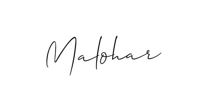 Design your own signature with our free online signature maker. With this signature software, you can create a handwritten (Allison_Script) signature for name Malohar. Malohar signature style 2 images and pictures png