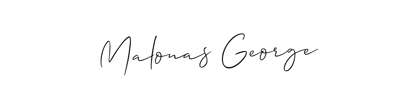 Allison_Script is a professional signature style that is perfect for those who want to add a touch of class to their signature. It is also a great choice for those who want to make their signature more unique. Get Malonas George name to fancy signature for free. Malonas George signature style 2 images and pictures png