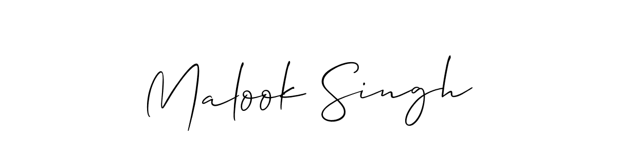 The best way (Allison_Script) to make a short signature is to pick only two or three words in your name. The name Malook Singh include a total of six letters. For converting this name. Malook Singh signature style 2 images and pictures png