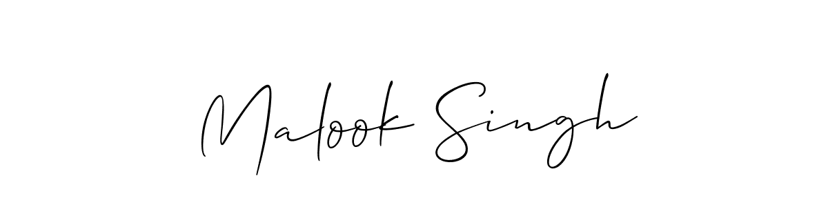 Use a signature maker to create a handwritten signature online. With this signature software, you can design (Allison_Script) your own signature for name Malook Singh. Malook Singh signature style 2 images and pictures png