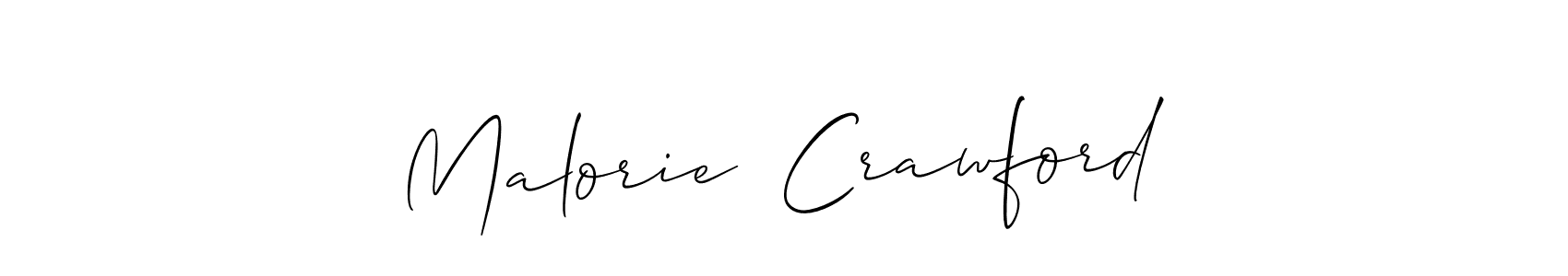 Create a beautiful signature design for name Malorie  Crawford. With this signature (Allison_Script) fonts, you can make a handwritten signature for free. Malorie  Crawford signature style 2 images and pictures png