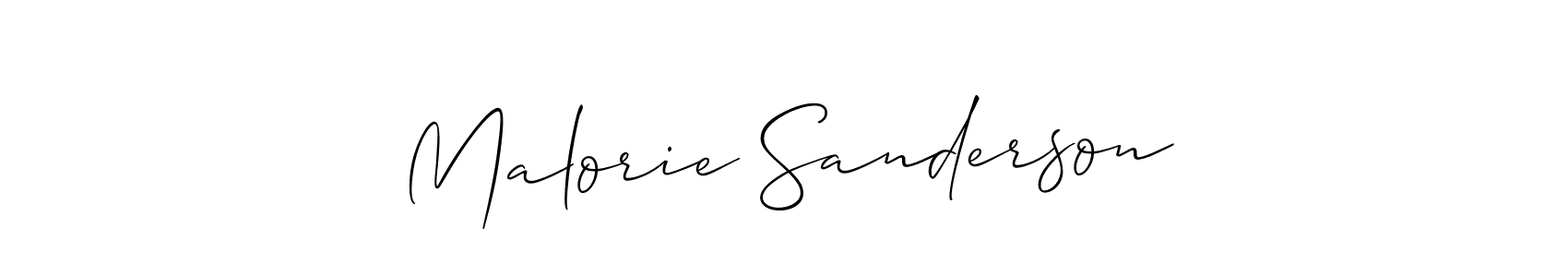 Make a short Malorie Sanderson signature style. Manage your documents anywhere anytime using Allison_Script. Create and add eSignatures, submit forms, share and send files easily. Malorie Sanderson signature style 2 images and pictures png