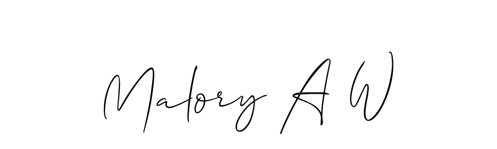 Make a beautiful signature design for name Malory A W. With this signature (Allison_Script) style, you can create a handwritten signature for free. Malory A W signature style 2 images and pictures png