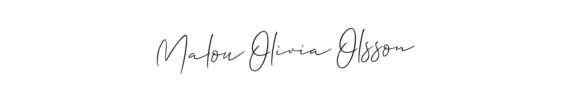 You should practise on your own different ways (Allison_Script) to write your name (Malou Olivia Olsson) in signature. don't let someone else do it for you. Malou Olivia Olsson signature style 2 images and pictures png