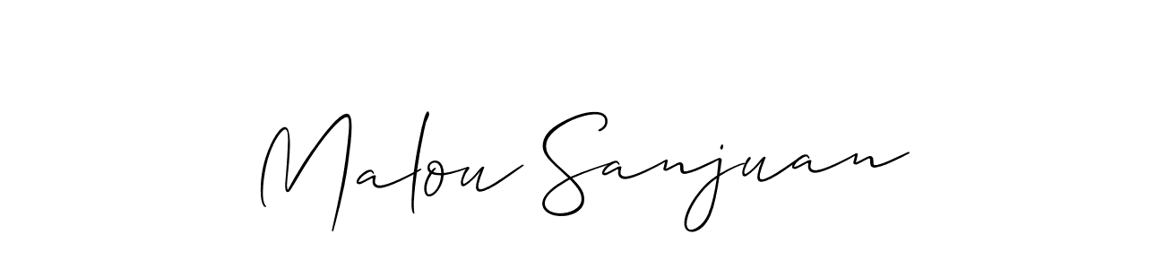 Also we have Malou Sanjuan name is the best signature style. Create professional handwritten signature collection using Allison_Script autograph style. Malou Sanjuan signature style 2 images and pictures png