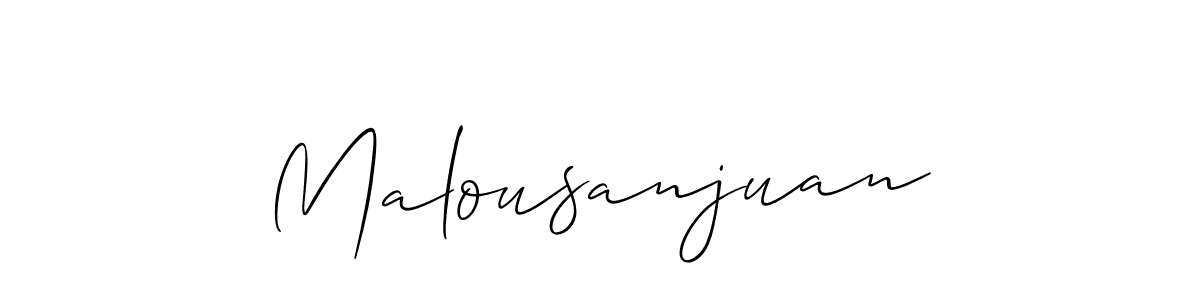 Use a signature maker to create a handwritten signature online. With this signature software, you can design (Allison_Script) your own signature for name Malousanjuan. Malousanjuan signature style 2 images and pictures png