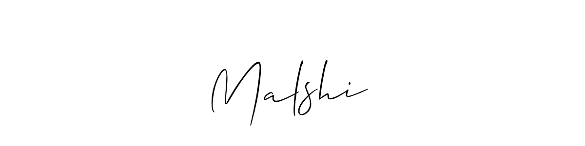 Design your own signature with our free online signature maker. With this signature software, you can create a handwritten (Allison_Script) signature for name Malshi✨️. Malshi✨️ signature style 2 images and pictures png