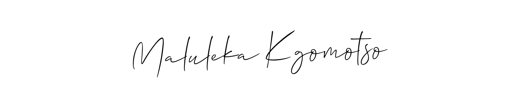 How to make Maluleka Kgomotso name signature. Use Allison_Script style for creating short signs online. This is the latest handwritten sign. Maluleka Kgomotso signature style 2 images and pictures png