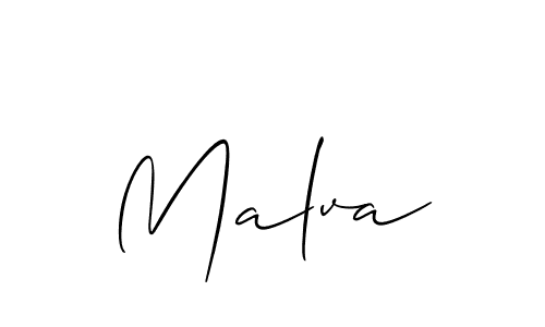 Use a signature maker to create a handwritten signature online. With this signature software, you can design (Allison_Script) your own signature for name Malva. Malva signature style 2 images and pictures png