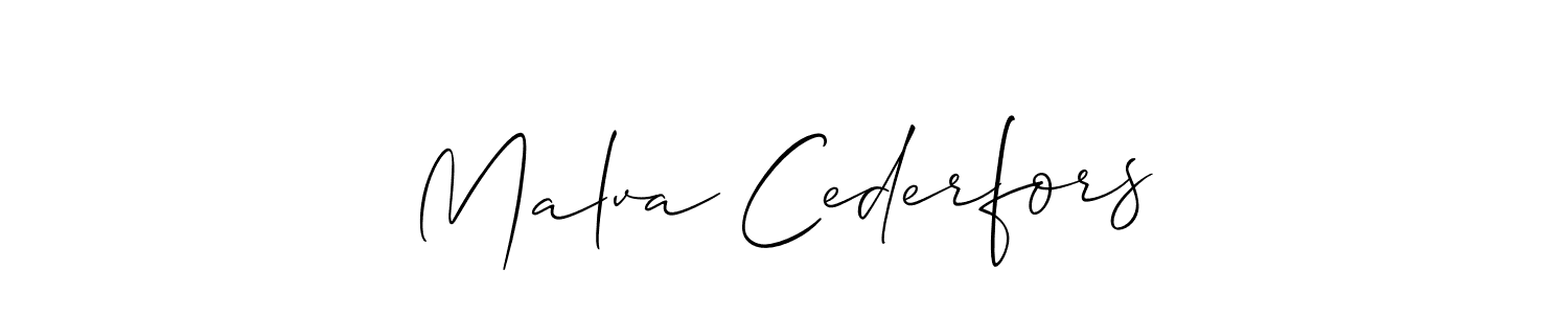 Similarly Allison_Script is the best handwritten signature design. Signature creator online .You can use it as an online autograph creator for name Malva Cederfors. Malva Cederfors signature style 2 images and pictures png