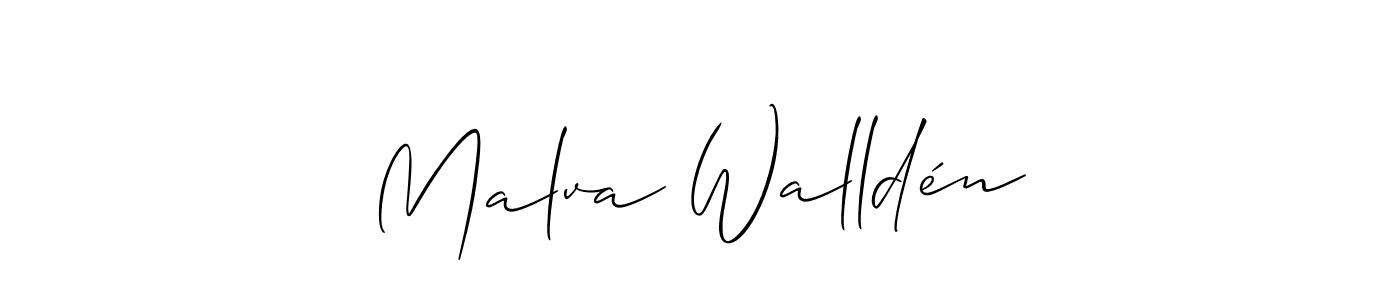 You should practise on your own different ways (Allison_Script) to write your name (Malva Walldén) in signature. don't let someone else do it for you. Malva Walldén signature style 2 images and pictures png