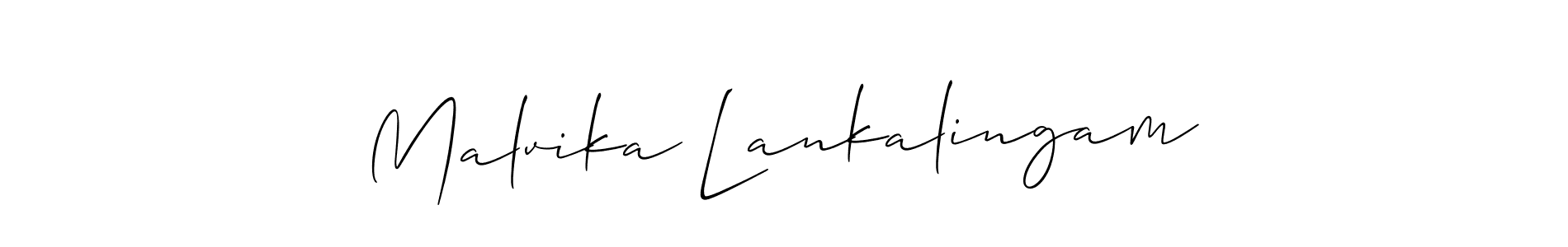 if you are searching for the best signature style for your name Malvika Lankalingam. so please give up your signature search. here we have designed multiple signature styles  using Allison_Script. Malvika Lankalingam signature style 2 images and pictures png