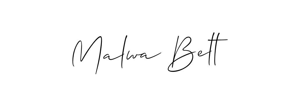Make a beautiful signature design for name Malwa Belt. With this signature (Allison_Script) style, you can create a handwritten signature for free. Malwa Belt signature style 2 images and pictures png