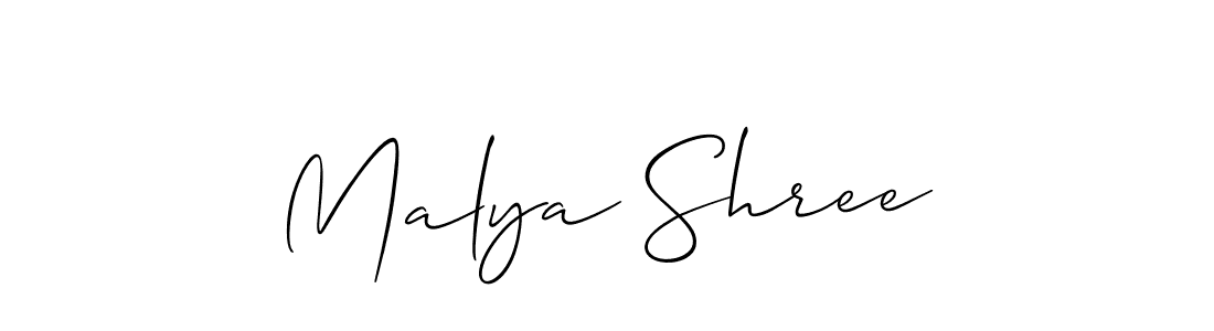 How to make Malya Shree signature? Allison_Script is a professional autograph style. Create handwritten signature for Malya Shree name. Malya Shree signature style 2 images and pictures png