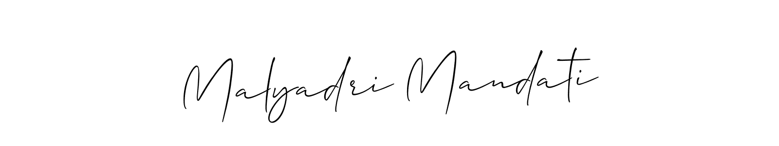 How to Draw Malyadri Mandati signature style? Allison_Script is a latest design signature styles for name Malyadri Mandati. Malyadri Mandati signature style 2 images and pictures png