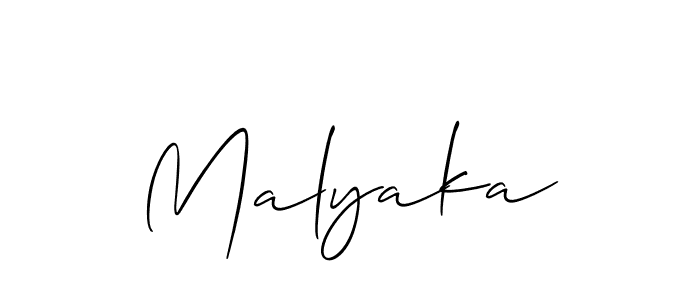 How to make Malyaka signature? Allison_Script is a professional autograph style. Create handwritten signature for Malyaka name. Malyaka signature style 2 images and pictures png