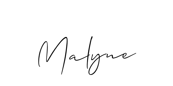 Make a beautiful signature design for name Malyne. With this signature (Allison_Script) style, you can create a handwritten signature for free. Malyne signature style 2 images and pictures png