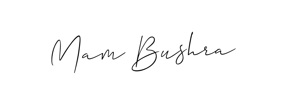 if you are searching for the best signature style for your name Mam Bushra. so please give up your signature search. here we have designed multiple signature styles  using Allison_Script. Mam Bushra signature style 2 images and pictures png