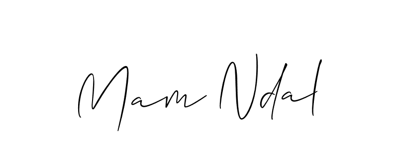 How to make Mam Ndal name signature. Use Allison_Script style for creating short signs online. This is the latest handwritten sign. Mam Ndal signature style 2 images and pictures png