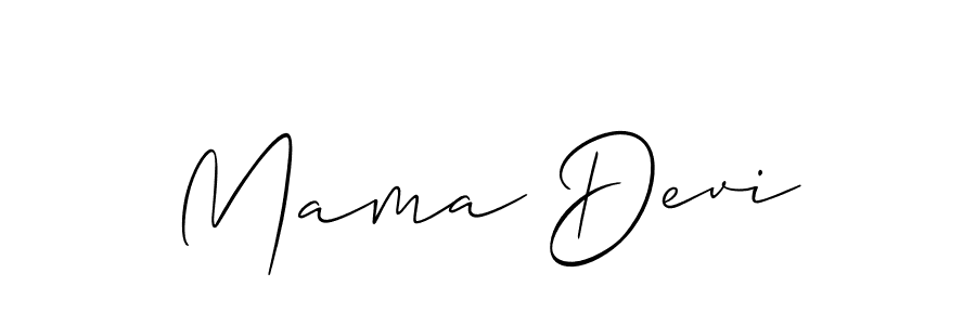 Similarly Allison_Script is the best handwritten signature design. Signature creator online .You can use it as an online autograph creator for name Mama Devi. Mama Devi signature style 2 images and pictures png