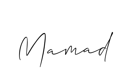 Create a beautiful signature design for name Mamad. With this signature (Allison_Script) fonts, you can make a handwritten signature for free. Mamad signature style 2 images and pictures png