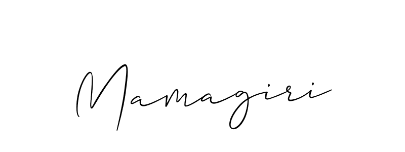 You should practise on your own different ways (Allison_Script) to write your name (Mamagiri) in signature. don't let someone else do it for you. Mamagiri signature style 2 images and pictures png
