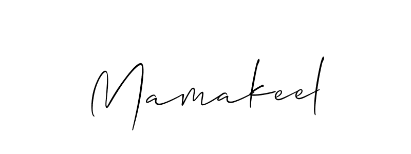 You should practise on your own different ways (Allison_Script) to write your name (Mamakeel) in signature. don't let someone else do it for you. Mamakeel signature style 2 images and pictures png