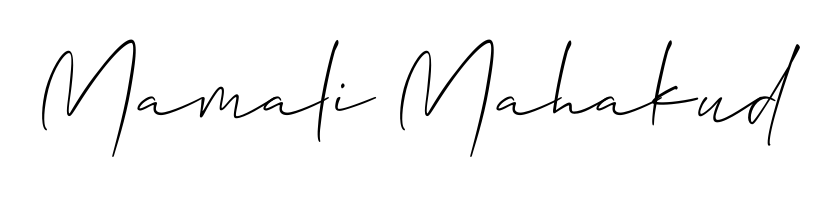 Personalize your online presence with Mamali Mahakud signature rendered in elegant Allison_Script font. Great for website footers and blogs. Mamali Mahakud signature style 2 images and pictures png