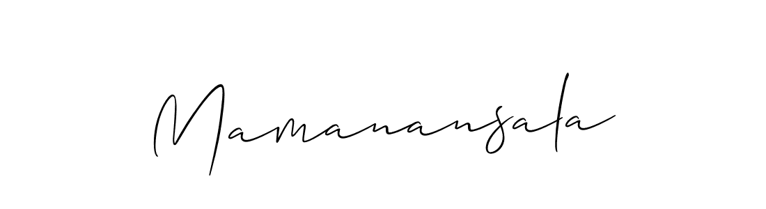 Create a beautiful signature design for name Mamanansala. With this signature (Allison_Script) fonts, you can make a handwritten signature for free. Mamanansala signature style 2 images and pictures png