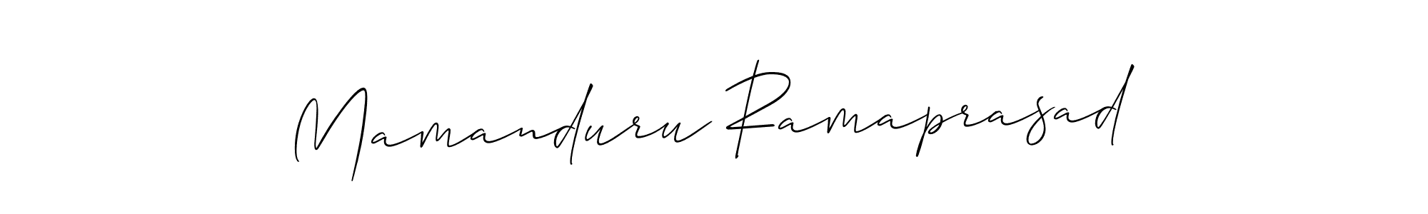 It looks lik you need a new signature style for name Mamanduru Ramaprasad. Design unique handwritten (Allison_Script) signature with our free signature maker in just a few clicks. Mamanduru Ramaprasad signature style 2 images and pictures png