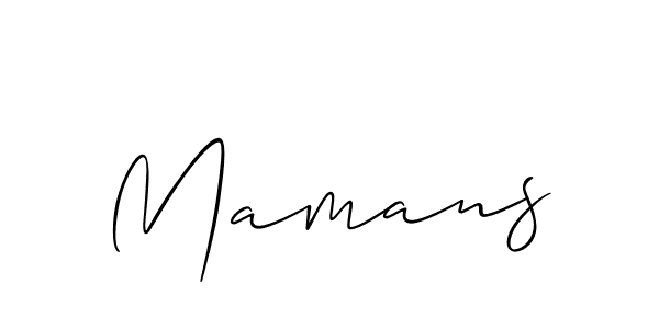 Use a signature maker to create a handwritten signature online. With this signature software, you can design (Allison_Script) your own signature for name Mamans. Mamans signature style 2 images and pictures png