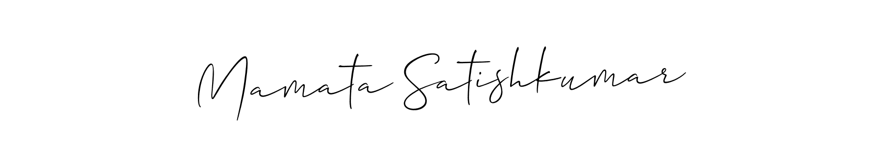 Also You can easily find your signature by using the search form. We will create Mamata Satishkumar name handwritten signature images for you free of cost using Allison_Script sign style. Mamata Satishkumar signature style 2 images and pictures png