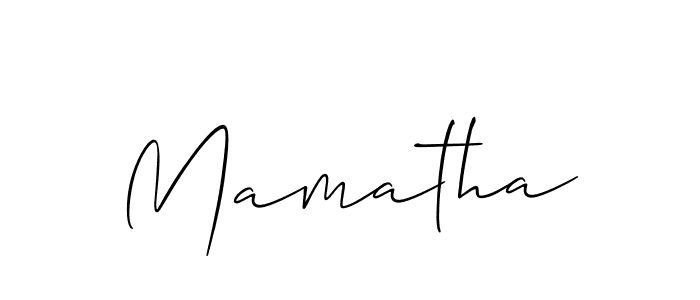 Create a beautiful signature design for name Mamatha. With this signature (Allison_Script) fonts, you can make a handwritten signature for free. Mamatha signature style 2 images and pictures png