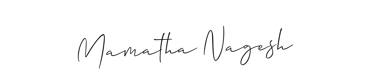 How to make Mamatha Nagesh name signature. Use Allison_Script style for creating short signs online. This is the latest handwritten sign. Mamatha Nagesh signature style 2 images and pictures png