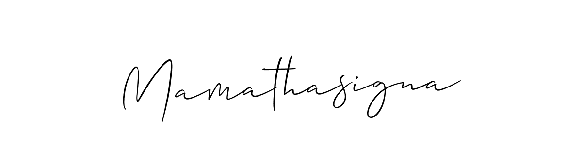How to make Mamathasigna name signature. Use Allison_Script style for creating short signs online. This is the latest handwritten sign. Mamathasigna signature style 2 images and pictures png