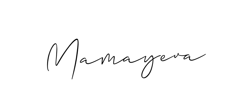Create a beautiful signature design for name Mamayeva. With this signature (Allison_Script) fonts, you can make a handwritten signature for free. Mamayeva signature style 2 images and pictures png