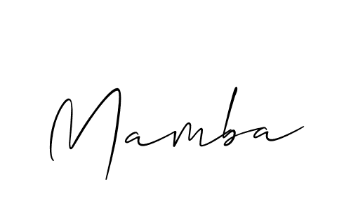 Use a signature maker to create a handwritten signature online. With this signature software, you can design (Allison_Script) your own signature for name Mamba. Mamba signature style 2 images and pictures png