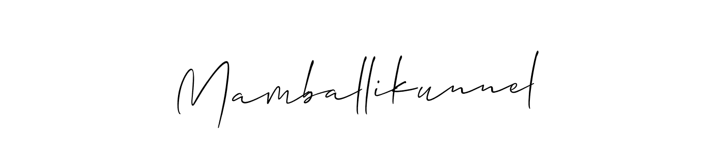 Make a short Mamballikunnel signature style. Manage your documents anywhere anytime using Allison_Script. Create and add eSignatures, submit forms, share and send files easily. Mamballikunnel signature style 2 images and pictures png