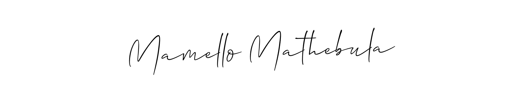 Mamello Mathebula stylish signature style. Best Handwritten Sign (Allison_Script) for my name. Handwritten Signature Collection Ideas for my name Mamello Mathebula. Mamello Mathebula signature style 2 images and pictures png