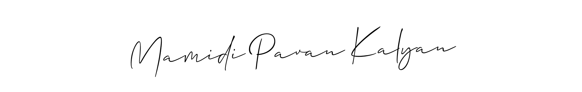 It looks lik you need a new signature style for name Mamidi Pavan Kalyan. Design unique handwritten (Allison_Script) signature with our free signature maker in just a few clicks. Mamidi Pavan Kalyan signature style 2 images and pictures png