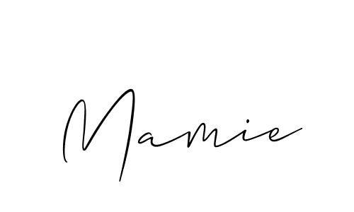 Use a signature maker to create a handwritten signature online. With this signature software, you can design (Allison_Script) your own signature for name Mamie. Mamie signature style 2 images and pictures png