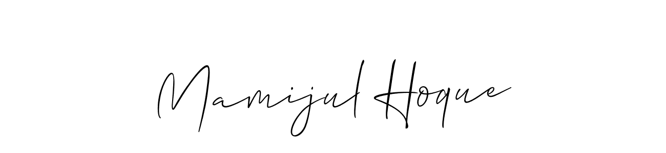 It looks lik you need a new signature style for name Mamijul Hoque. Design unique handwritten (Allison_Script) signature with our free signature maker in just a few clicks. Mamijul Hoque signature style 2 images and pictures png