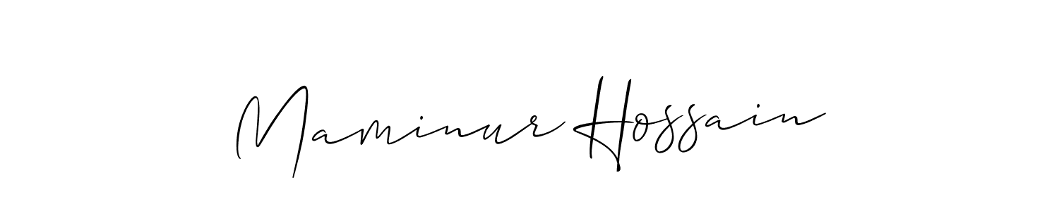 Use a signature maker to create a handwritten signature online. With this signature software, you can design (Allison_Script) your own signature for name Maminur Hossain. Maminur Hossain signature style 2 images and pictures png