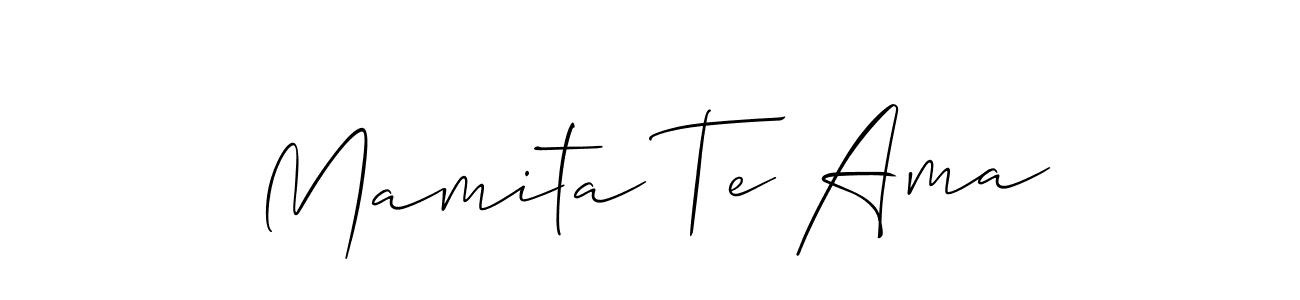 Check out images of Autograph of Mamita Te Ama name. Actor Mamita Te Ama Signature Style. Allison_Script is a professional sign style online. Mamita Te Ama signature style 2 images and pictures png