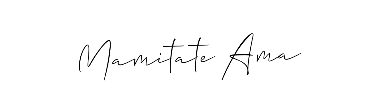 The best way (Allison_Script) to make a short signature is to pick only two or three words in your name. The name Mamitate Ama include a total of six letters. For converting this name. Mamitate Ama signature style 2 images and pictures png