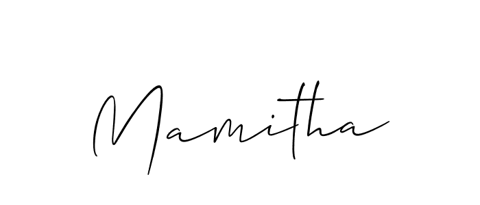if you are searching for the best signature style for your name Mamitha. so please give up your signature search. here we have designed multiple signature styles  using Allison_Script. Mamitha signature style 2 images and pictures png