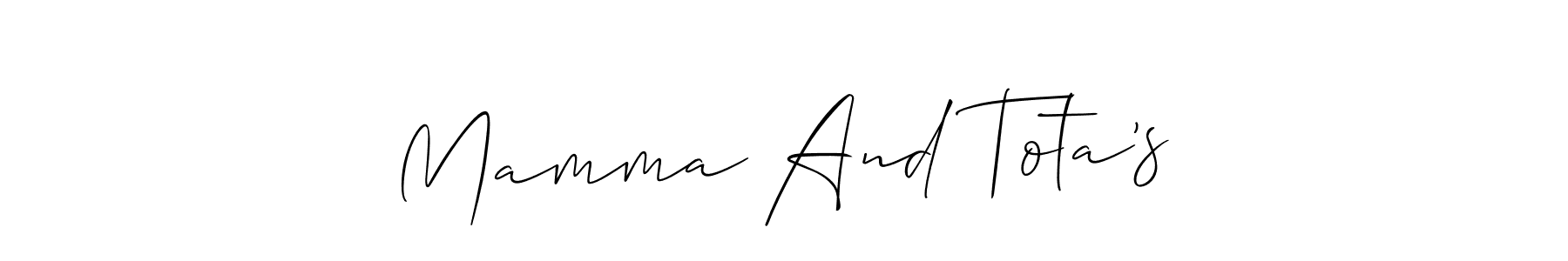 Similarly Allison_Script is the best handwritten signature design. Signature creator online .You can use it as an online autograph creator for name Mamma And Tota’s. Mamma And Tota’s signature style 2 images and pictures png